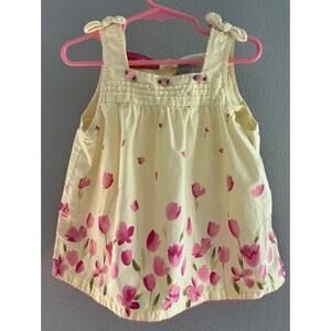 Kids Headquarters Size 6 Yellow Pink Floral 100% Cotton Tank Girls